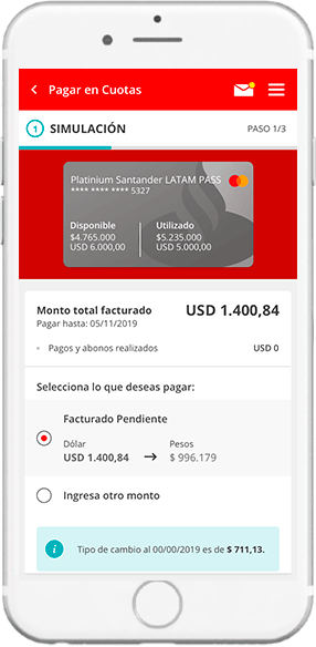 Pagar en cuotas - Simulación