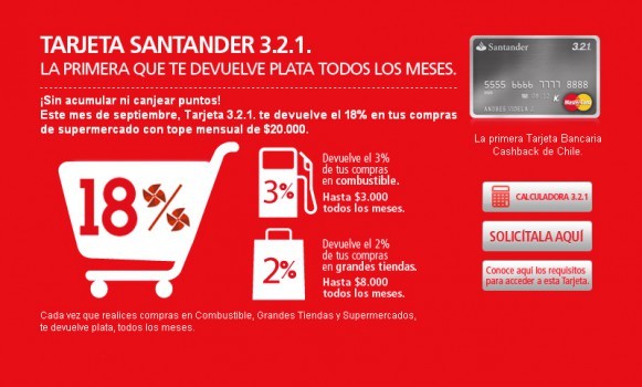 Santander y MasterCard lanzan primera Tarjeta de Crédito Cashback