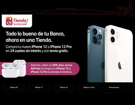 Santander irrumpe con nuevo Marketplace que debutará con venta del iPhone 12
